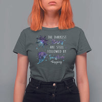 Suicide Prevention Awareness T Shirt For Women The Darkest Storms Are Still Followed By Sunshine Keepgoing Semicolon - Wonder Print Shop