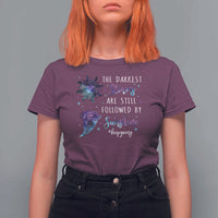 Suicide Prevention Awareness T Shirt For Women The Darkest Storms Are Still Followed By Sunshine Keepgoing Semicolon - Wonder Print Shop