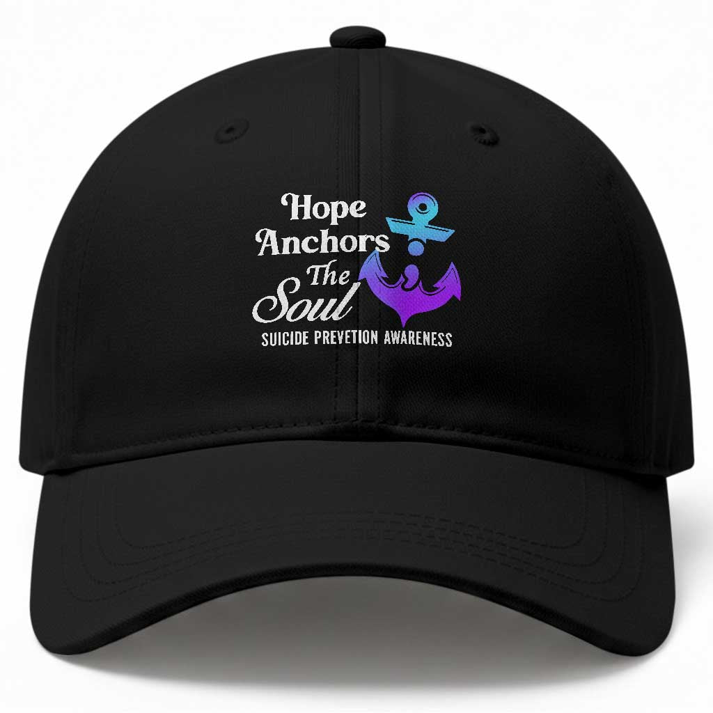 Suicide Prevention Awareness Baseball Cap Hope Anchors The Soul Teal And Purple Semicolon