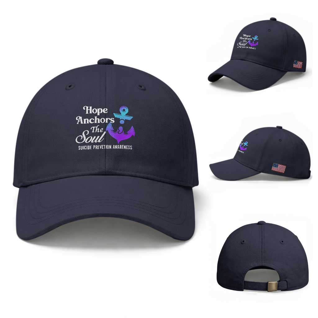 Suicide Prevention Awareness Baseball Cap Hope Anchors The Soul Teal And Purple Semicolon