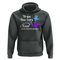 Suicide Prevention Awareness Hoodie Hope Anchors The Soul Teal And Purple Semicolon - Wonder Print Shop