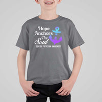 Suicide Prevention Awareness T Shirt For Kid Hope Anchors The Soul Teal And Purple Semicolon - Wonder Print Shop