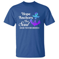 Suicide Prevention Awareness T Shirt Hope Anchors The Soul Teal And Purple Semicolon - Wonder Print Shop