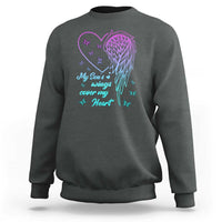 Suicide Prevention Awareness Sweatshirt My Son's Wings Cover My Heart Butterfly - Wonder Print Shop