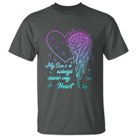 Suicide Prevention Awareness T Shirt My Son's Wings Cover My Heart Butterfly - Wonder Print Shop