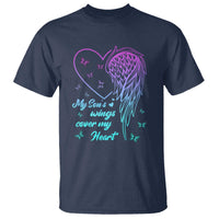 Suicide Prevention Awareness T Shirt My Son's Wings Cover My Heart Butterfly - Wonder Print Shop