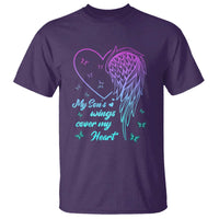 Suicide Prevention Awareness T Shirt My Son's Wings Cover My Heart Butterfly - Wonder Print Shop