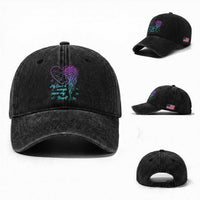 Suicide Prevention Awareness Washed Cotton Baseball Cap My Son's Wings Cover My Heart Butterfly
