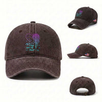 Suicide Prevention Awareness Washed Cotton Baseball Cap My Son's Wings Cover My Heart Butterfly