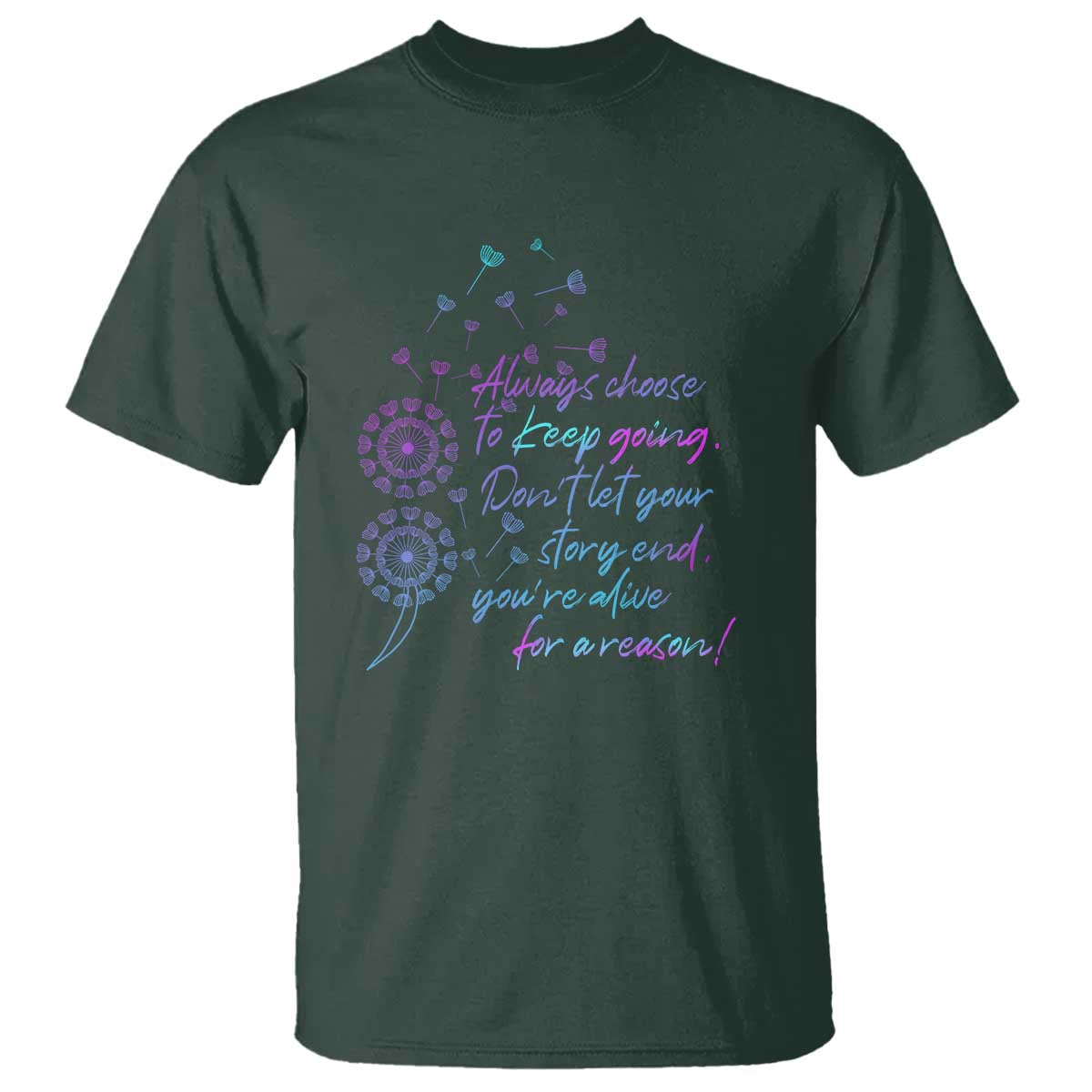 Suicide Prevention Awareness T Shirt Always Choose To Keep Going Don't Let Your Story End You're Alive For A Reason Semicolon - Wonder Print Shop