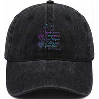 Suicide Prevention Awareness Washed Cotton Baseball Cap Always Choose To Keep Going Don't Let Your Story End You're Alive For A Reason Semicolon