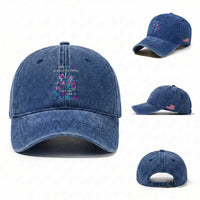 Suicide Prevention Awareness Washed Cotton Baseball Cap It's Okay If The Only Thing You Did Today Was Breath Lung Flower Butterfly