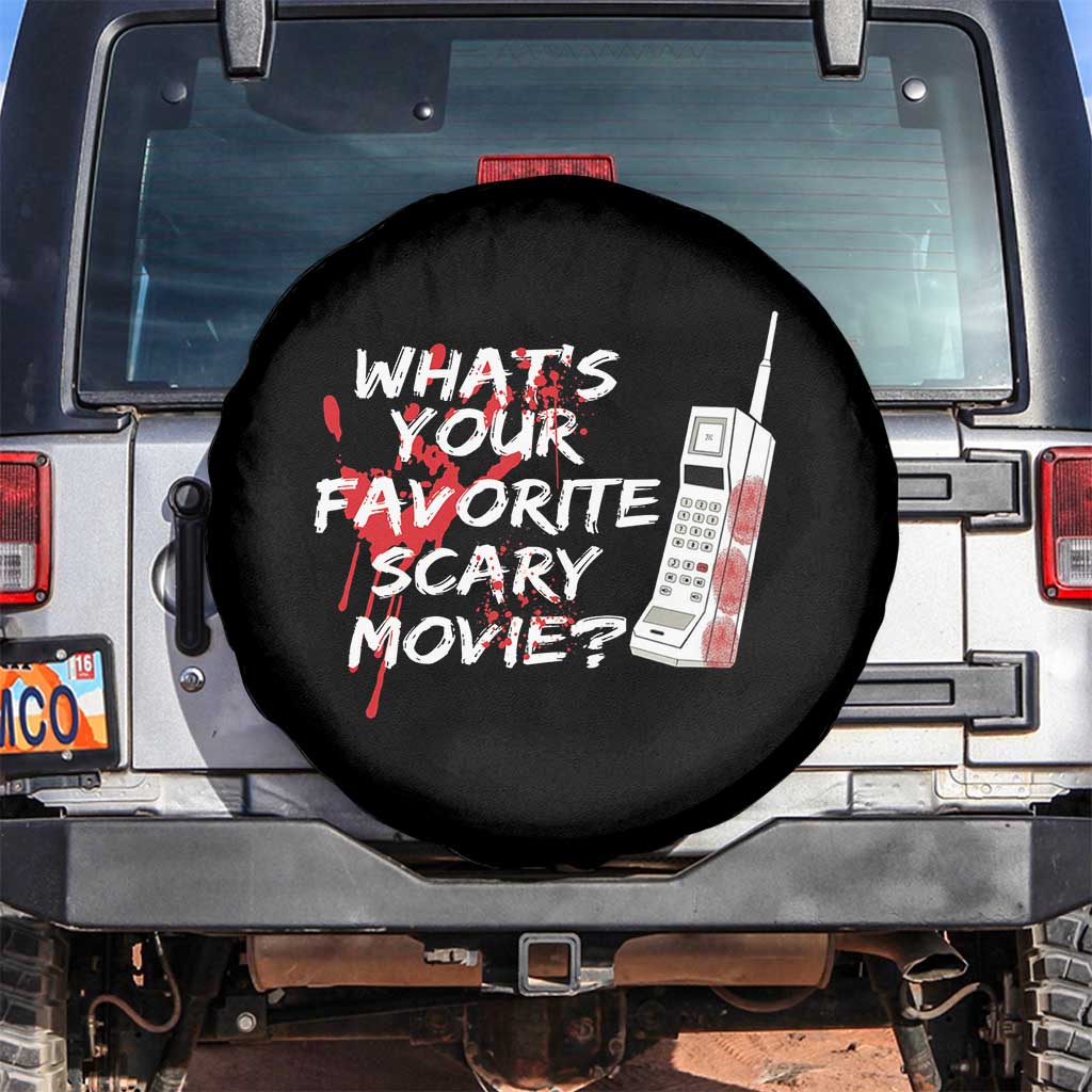 Funny Whats Your Favorite Scary Movie Spare Tire Cover Halloween Horror Film Lover - Wonder Print Shop