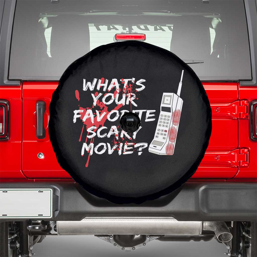 Funny Whats Your Favorite Scary Movie Spare Tire Cover Halloween Horror Film Lover - Wonder Print Shop