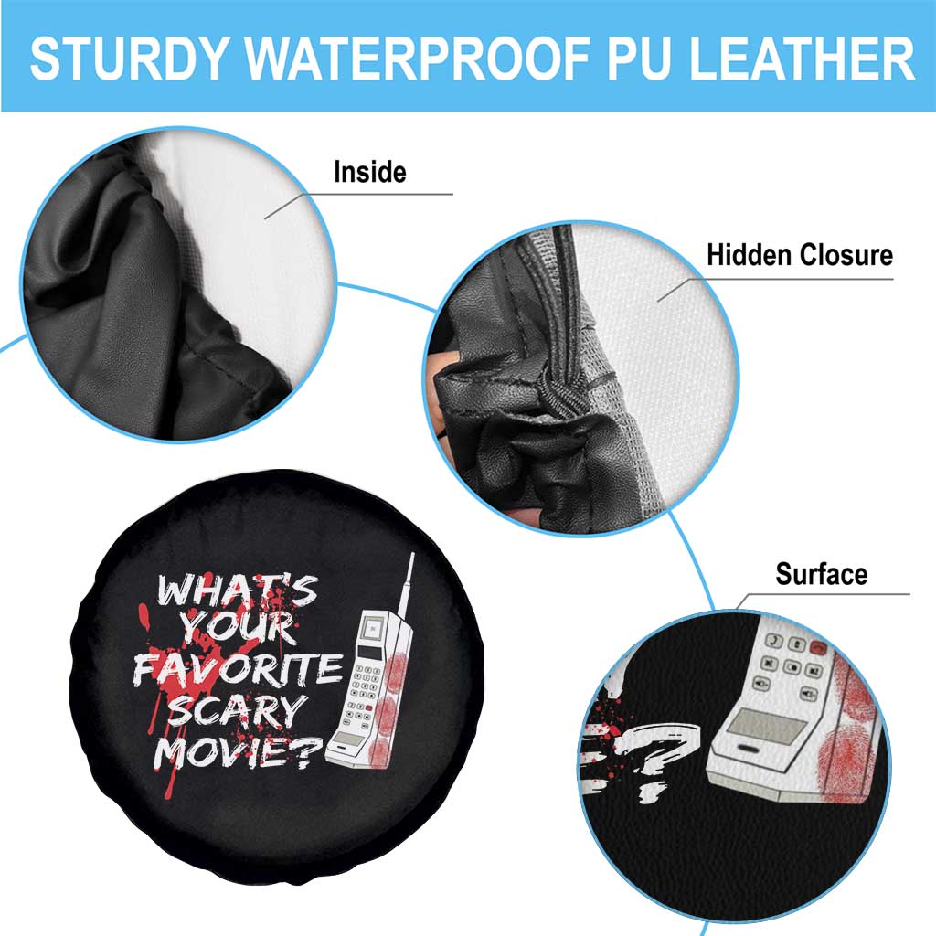 Funny Whats Your Favorite Scary Movie Spare Tire Cover Halloween Horror Film Lover - Wonder Print Shop