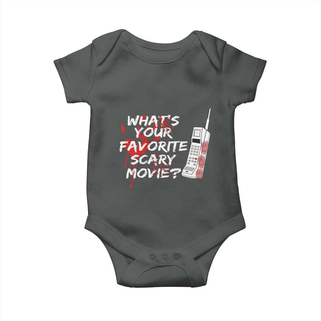 Funny Whats Your Favorite Scary Movie Baby Onesie Halloween Horror Film Lover - Wonder Print Shop