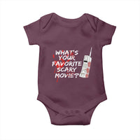 Funny Whats Your Favorite Scary Movie Baby Onesie Halloween Horror Film Lover - Wonder Print Shop
