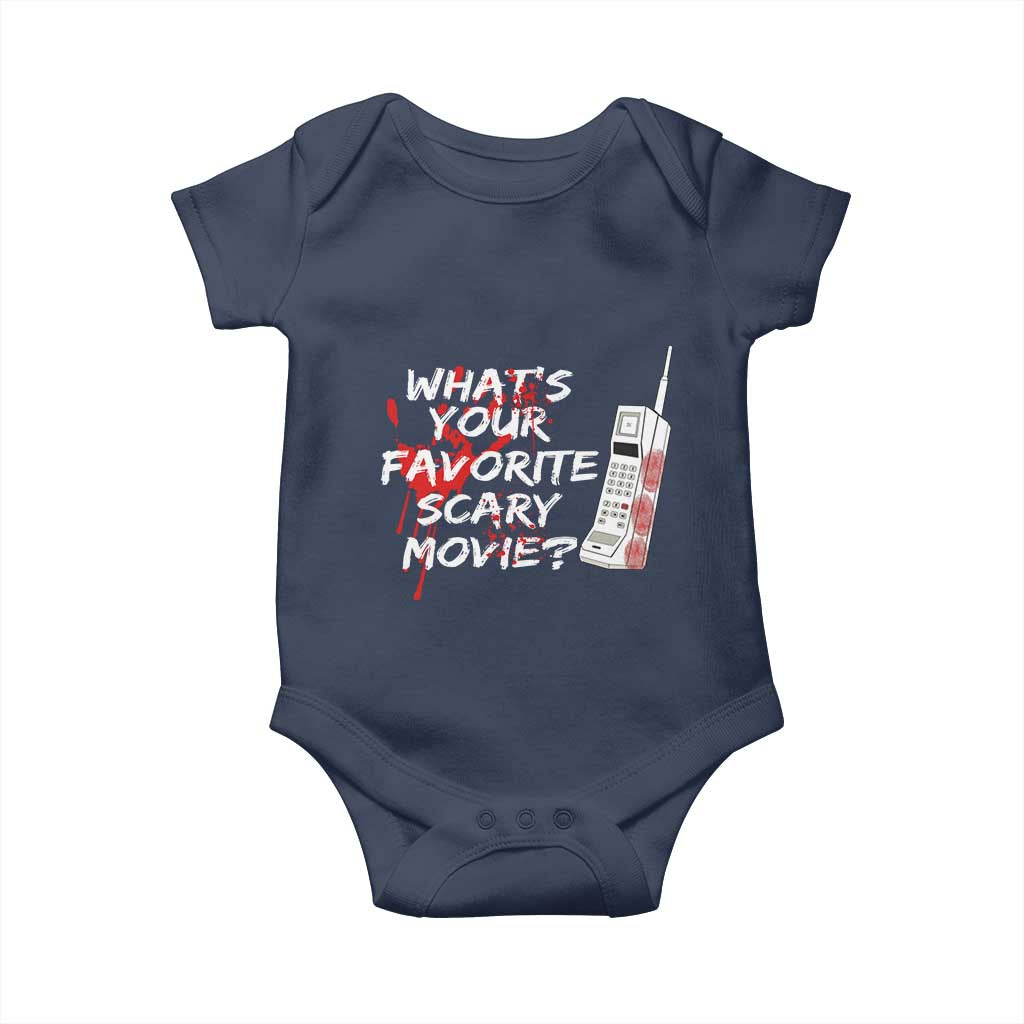 Funny Whats Your Favorite Scary Movie Baby Onesie Halloween Horror Film Lover - Wonder Print Shop