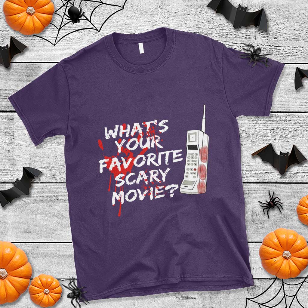 Funny Whats Your Favorite Scary Movie T Shirt Halloween Horror Film Lover - Wonder Print Shop