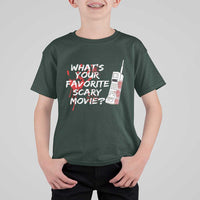 Funny Whats Your Favorite Scary Movie T Shirt For Kid Halloween Horror Film Lover - Wonder Print Shop