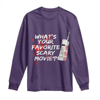 Funny Whats Your Favorite Scary Movie Long Sleeve Shirt Halloween Horror Film Lover - Wonder Print Shop