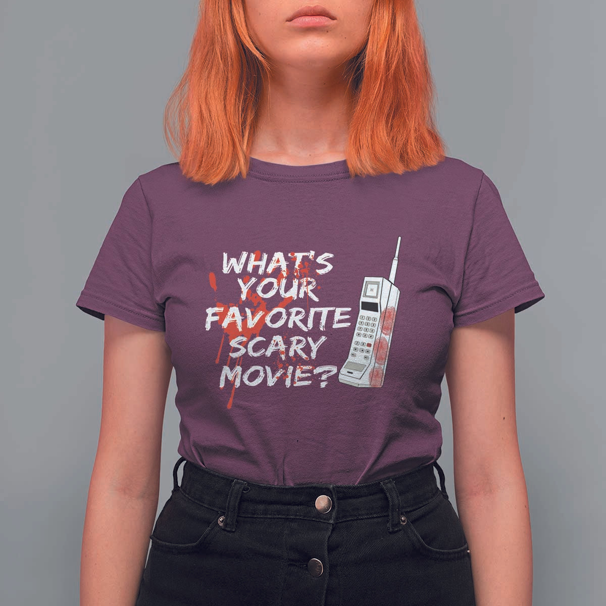 Funny Whats Your Favorite Scary Movie T Shirt For Women Halloween Horror Film Lover - Wonder Print Shop