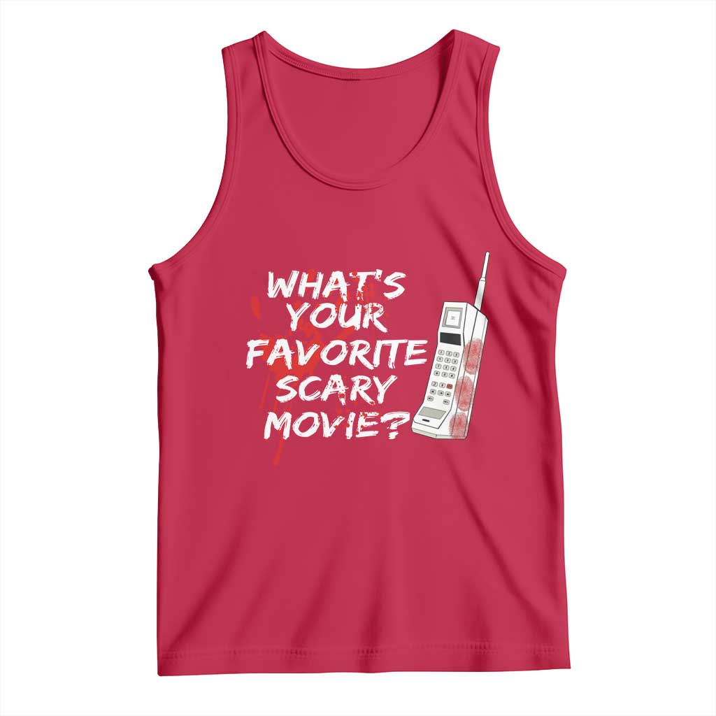 Funny Whats Your Favorite Scary Movie Tank Top Halloween Horror Film Lover - Wonder Print Shop
