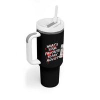 Funny Whats Your Favorite Scary Movie Tumbler With Handle Halloween Horror Film Lover - Wonder Print Shop