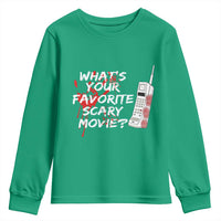 Funny Whats Your Favorite Scary Movie Youth Sweatshirt Halloween Horror Film Lover - Wonder Print Shop