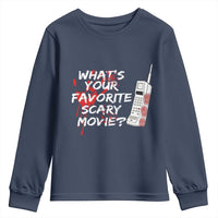 Funny Whats Your Favorite Scary Movie Youth Sweatshirt Halloween Horror Film Lover - Wonder Print Shop