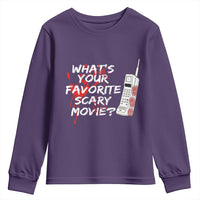 Funny Whats Your Favorite Scary Movie Youth Sweatshirt Halloween Horror Film Lover - Wonder Print Shop