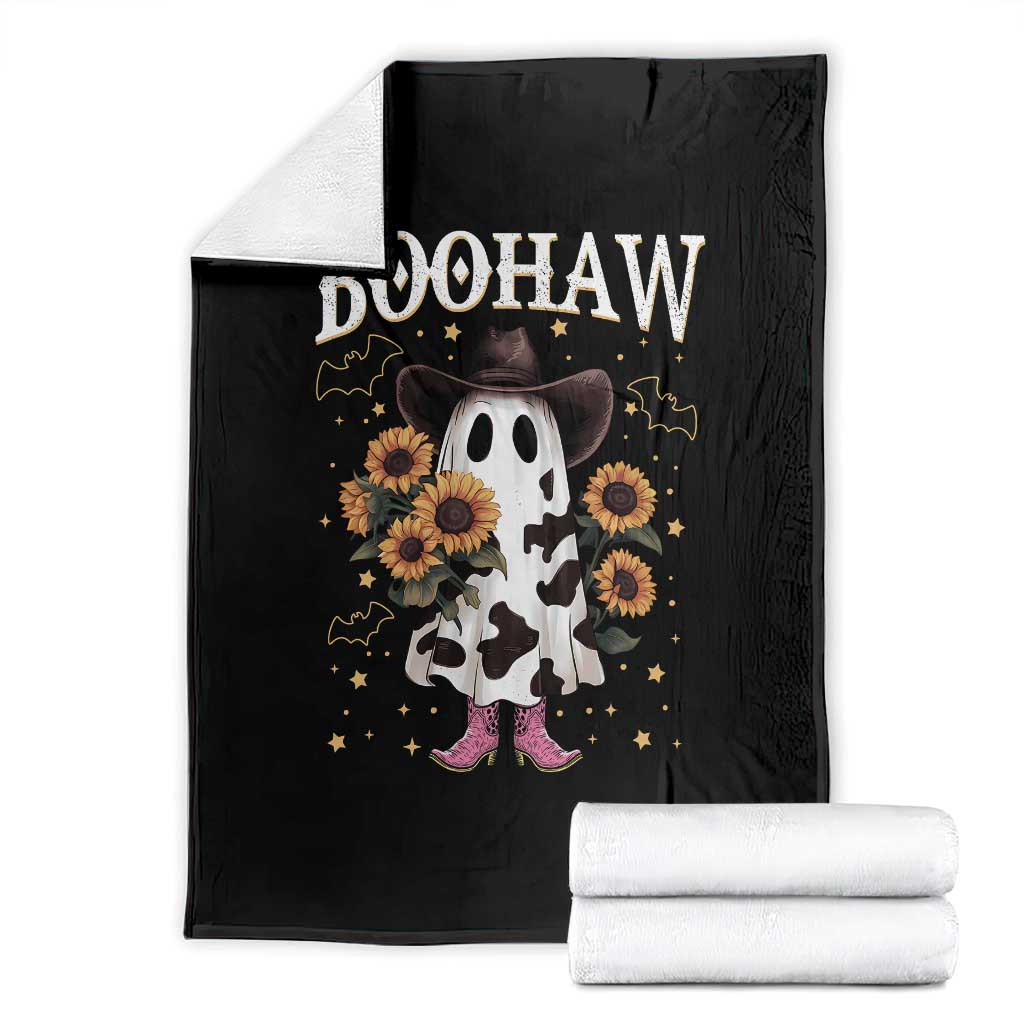 Funny Boohaw Halloween Western Cowboy Ghost Throw Blanket - Wonder Print Shop