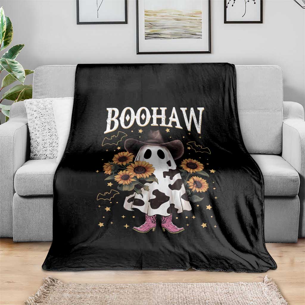 Funny Boohaw Halloween Western Cowboy Ghost Throw Blanket - Wonder Print Shop