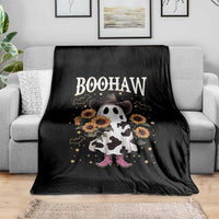 Funny Boohaw Halloween Western Cowboy Ghost Throw Blanket - Wonder Print Shop