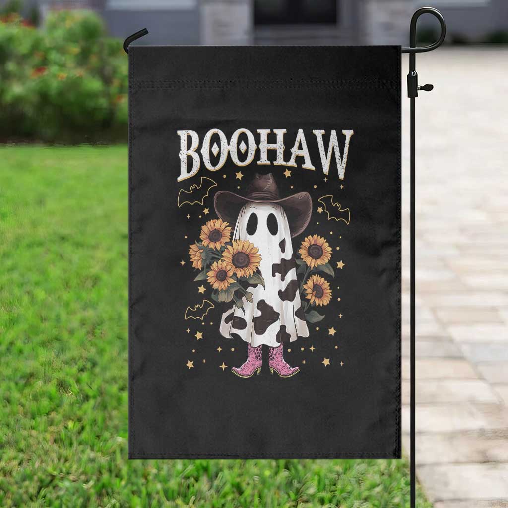 Funny Boohaw Halloween Western Cowboy Ghost Garden Flag - Wonder Print Shop