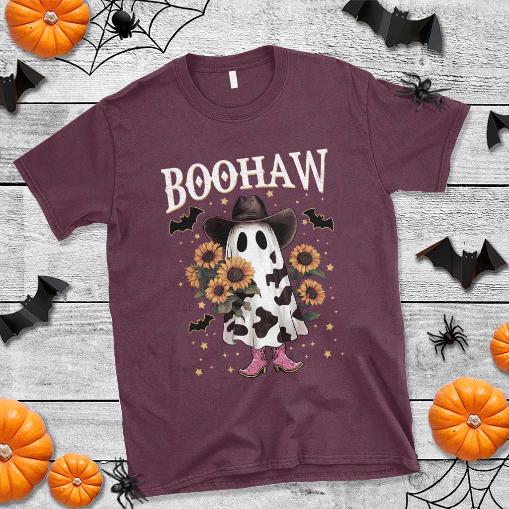 Funny Boohaw Halloween Western Cowboy Ghost T Shirt - Wonder Print Shop