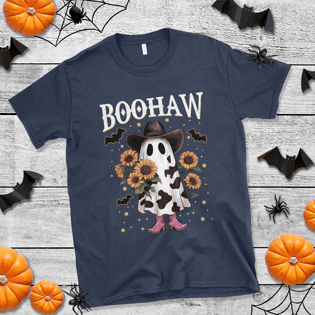 Funny Boohaw Halloween Western Cowboy Ghost T Shirt - Wonder Print Shop