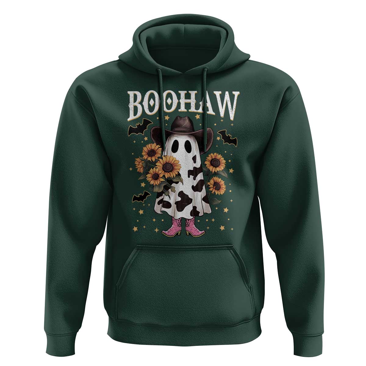 Funny Boohaw Halloween Western Cowboy Ghost Hoodie - Wonder Print Shop