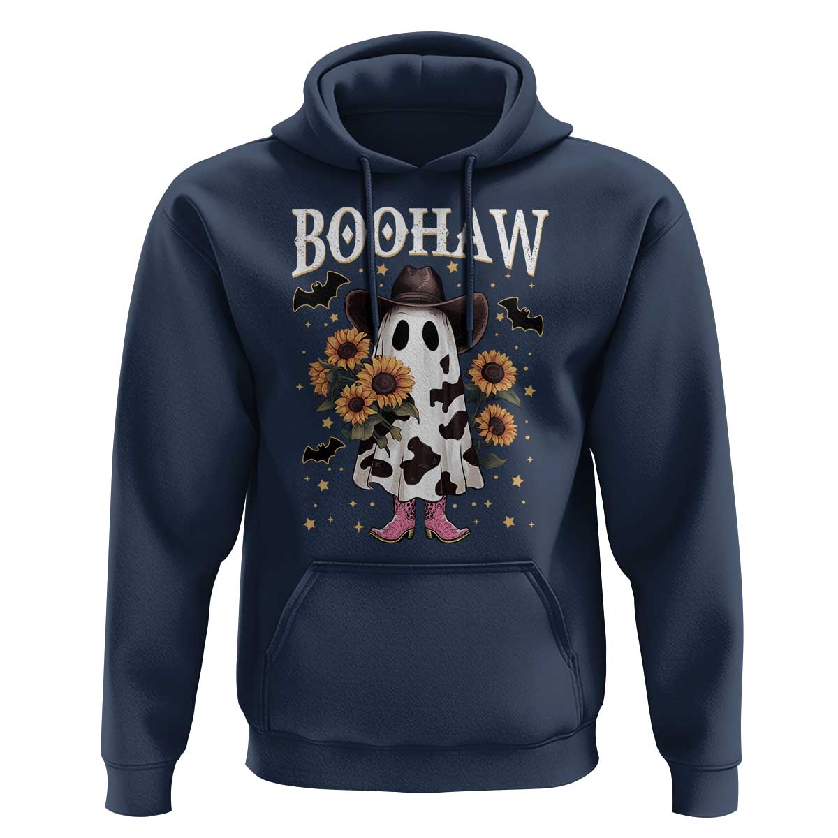 Funny Boohaw Halloween Western Cowboy Ghost Hoodie - Wonder Print Shop
