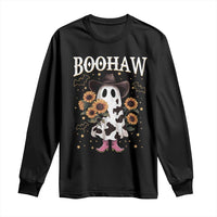 Funny Boohaw Halloween Western Cowboy Ghost Long Sleeve Shirt - Wonder Print Shop