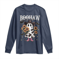 Funny Boohaw Halloween Western Cowboy Ghost Long Sleeve Shirt - Wonder Print Shop