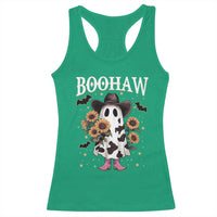 Funny Boohaw Halloween Western Cowboy Ghost Racerback Tank Top - Wonder Print Shop