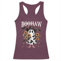 Funny Boohaw Halloween Western Cowboy Ghost Racerback Tank Top - Wonder Print Shop