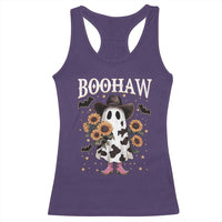 Funny Boohaw Halloween Western Cowboy Ghost Racerback Tank Top - Wonder Print Shop