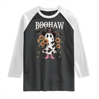 Funny Boohaw Halloween Western Cowboy Ghost Raglan Shirt - Wonder Print Shop