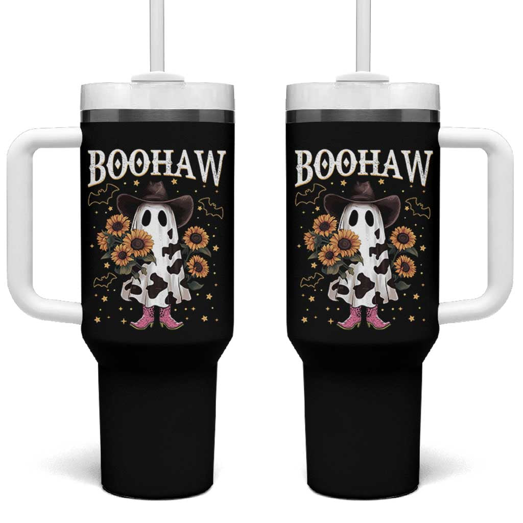 Funny Boohaw Halloween Western Cowboy Ghost Tumbler With Handle - Wonder Print Shop