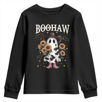 Funny Boohaw Halloween Western Cowboy Ghost Youth Sweatshirt - Wonder Print Shop