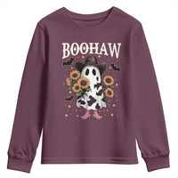 Funny Boohaw Halloween Western Cowboy Ghost Youth Sweatshirt - Wonder Print Shop