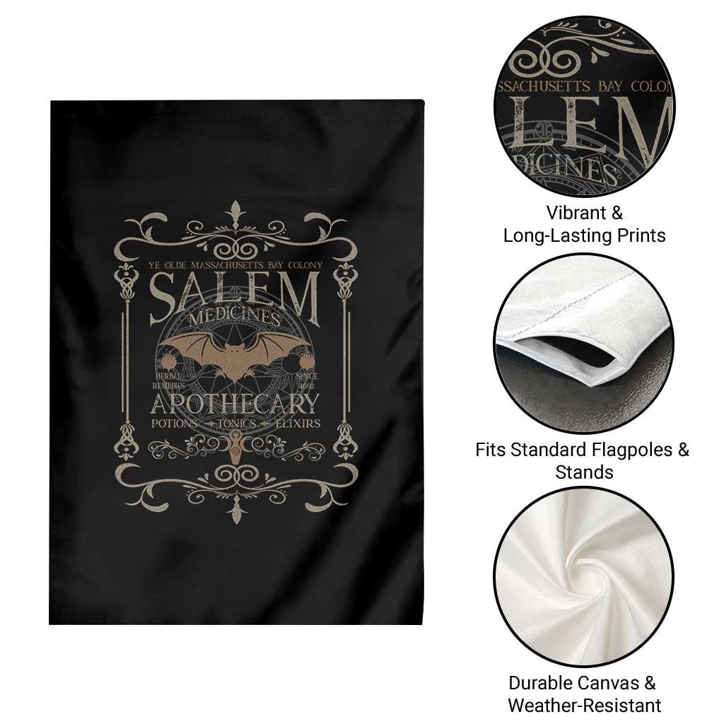 Halloween Salem Witch Garden Flag Salem Medicines Apothecary Potions Tonics Elixirs - Wonder Print Shop