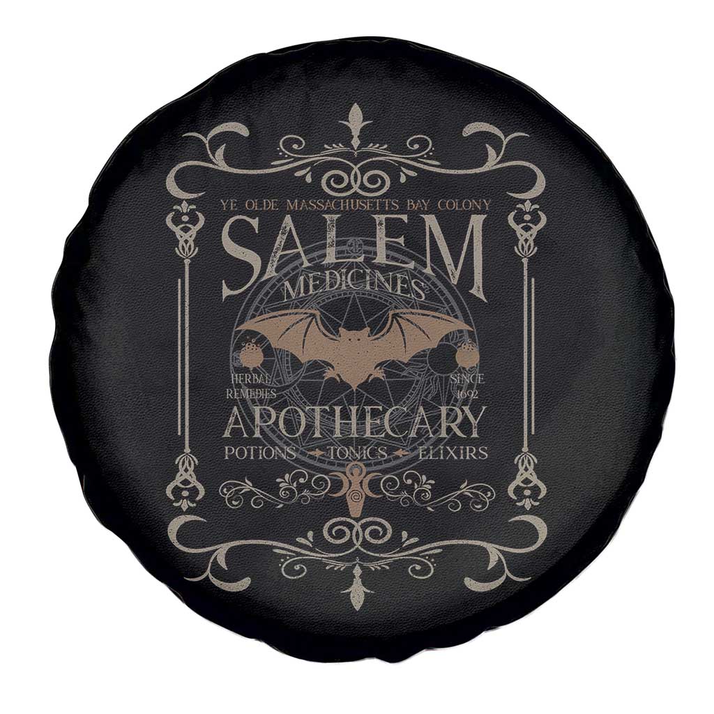 Halloween Salem Witch Spare Tire Cover Salem Medicines Apothecary Potions Tonics Elixirs - Wonder Print Shop